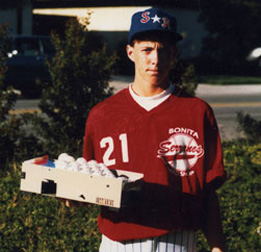 Chris holds the first Personal Pitcher in 1988